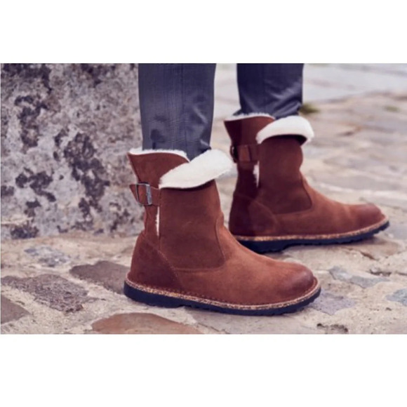 Birkenstock Womens' EU 36 Size 5-5.5 Upsalla Shearling Boots Espresso NWT - Picture 5 of 8